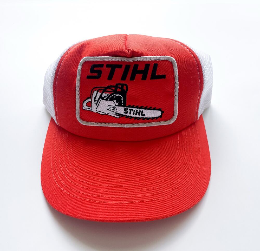 Stihl Chainsaws Orange and White Snap Back Trucker Hat